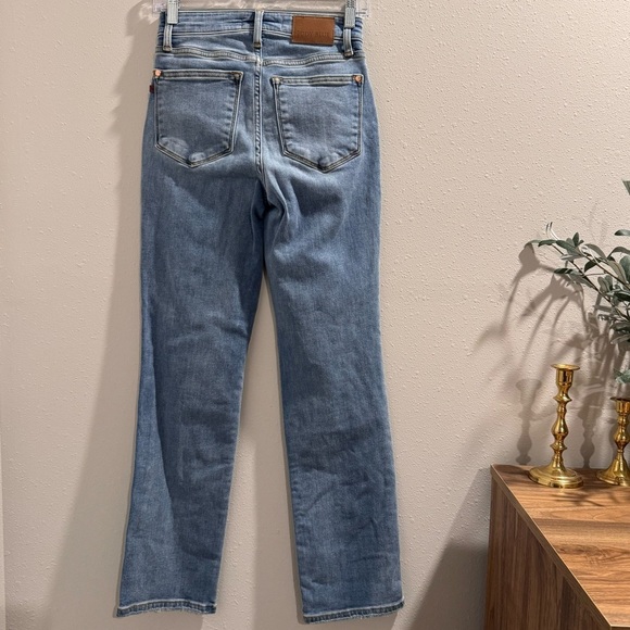 Judy Blue Size 0 Thermal High Rise Contrast Straight Denim Jeans Comfort Stretch - Picture 2 of 6
